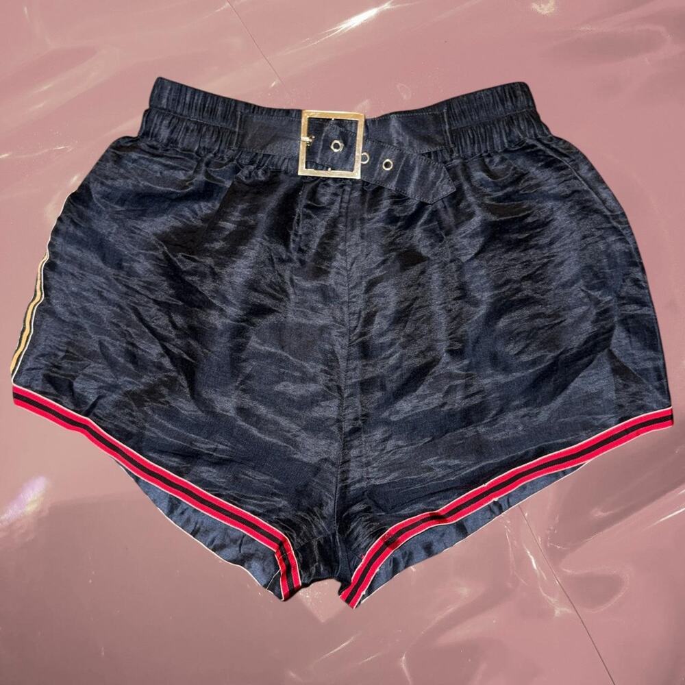Y2K black silk satin shorts festival club luxe size S - Picture 2 of 8